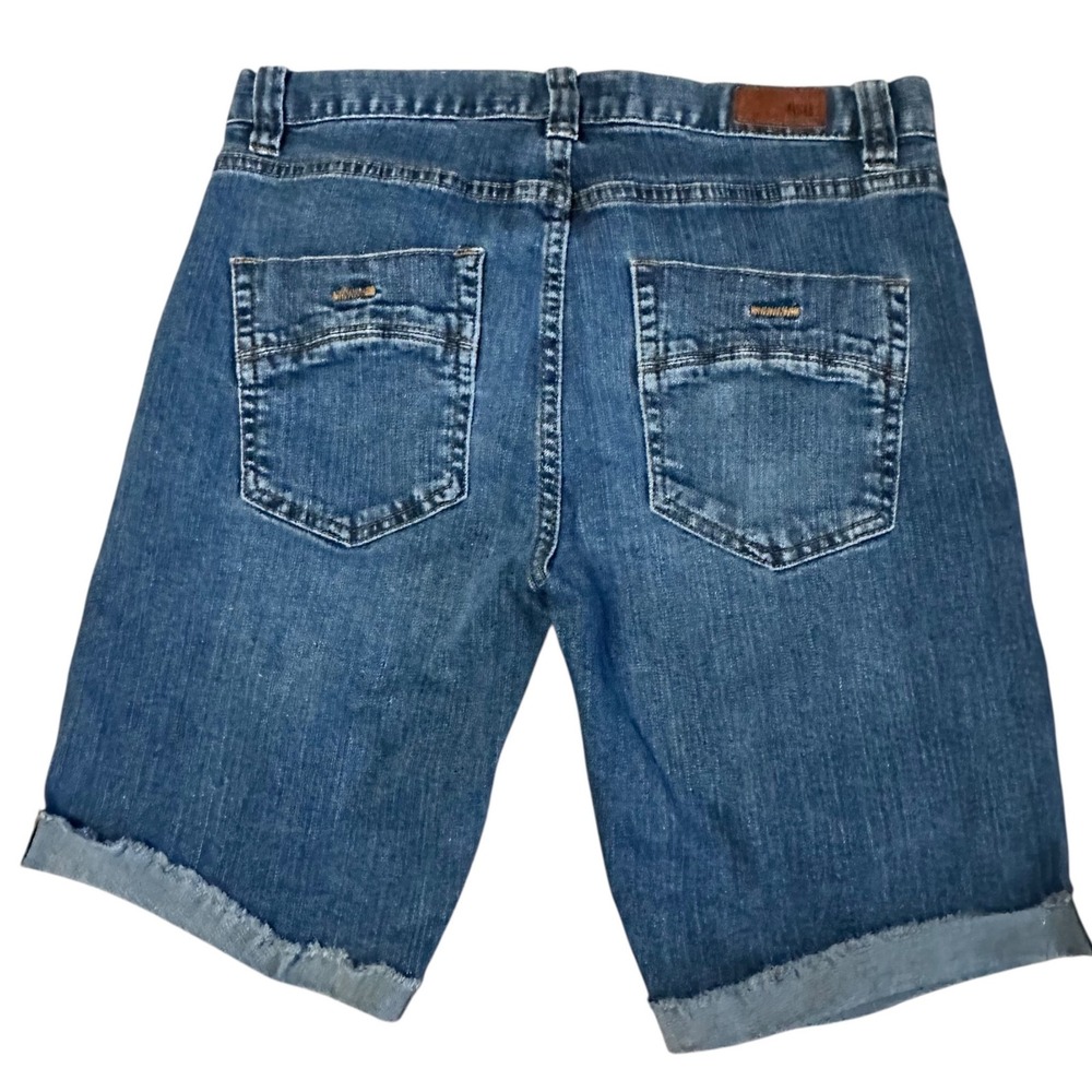 RSQ London Skinny Shorts Women 30 Blue Excellent Rolled Hem Denim Jean Shorts
